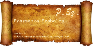 Prazsenka Szabolcs névjegykártya